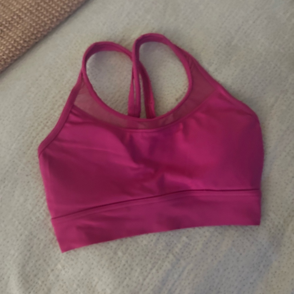 Bloch Pink Mesh Cropped Bra Top